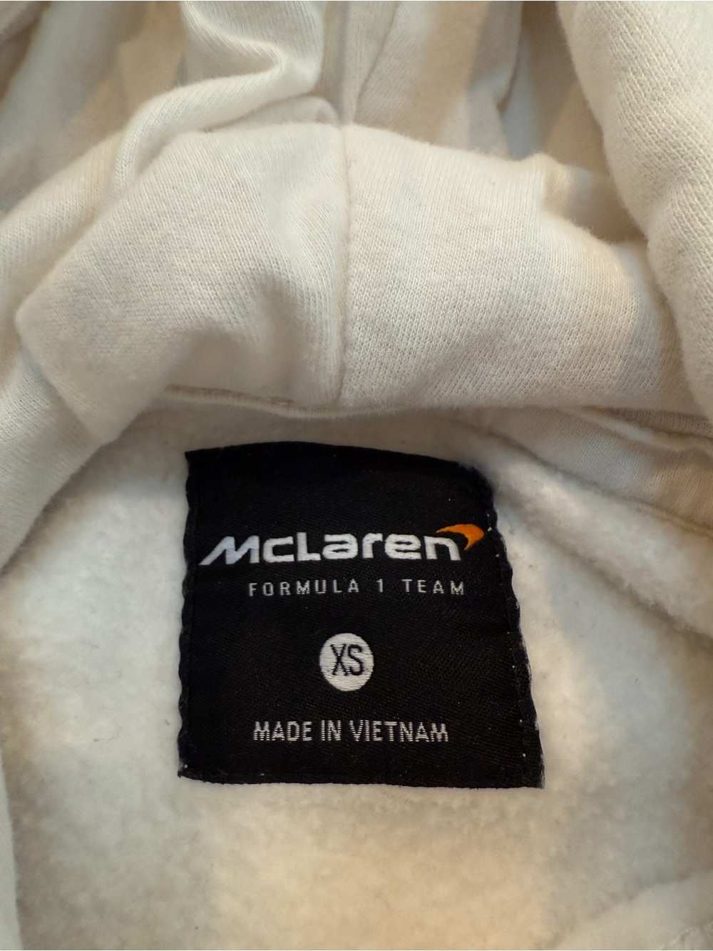Hollister x McLaren F1 Formula One 60 Years Hoodie Pullover Sweatshirt XS White - Picture 4 of 6